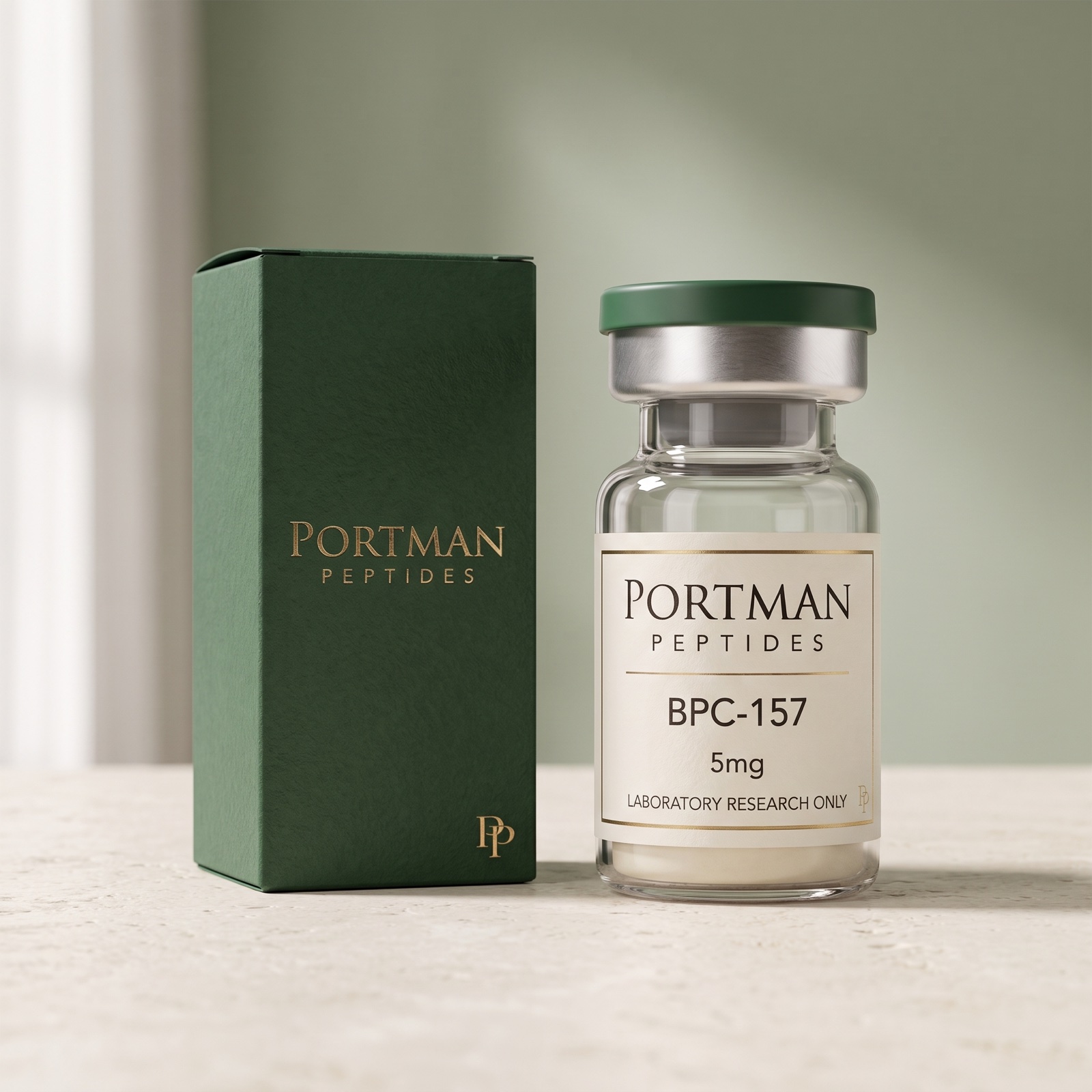 Portman forest-green carton and research vial packaging concept